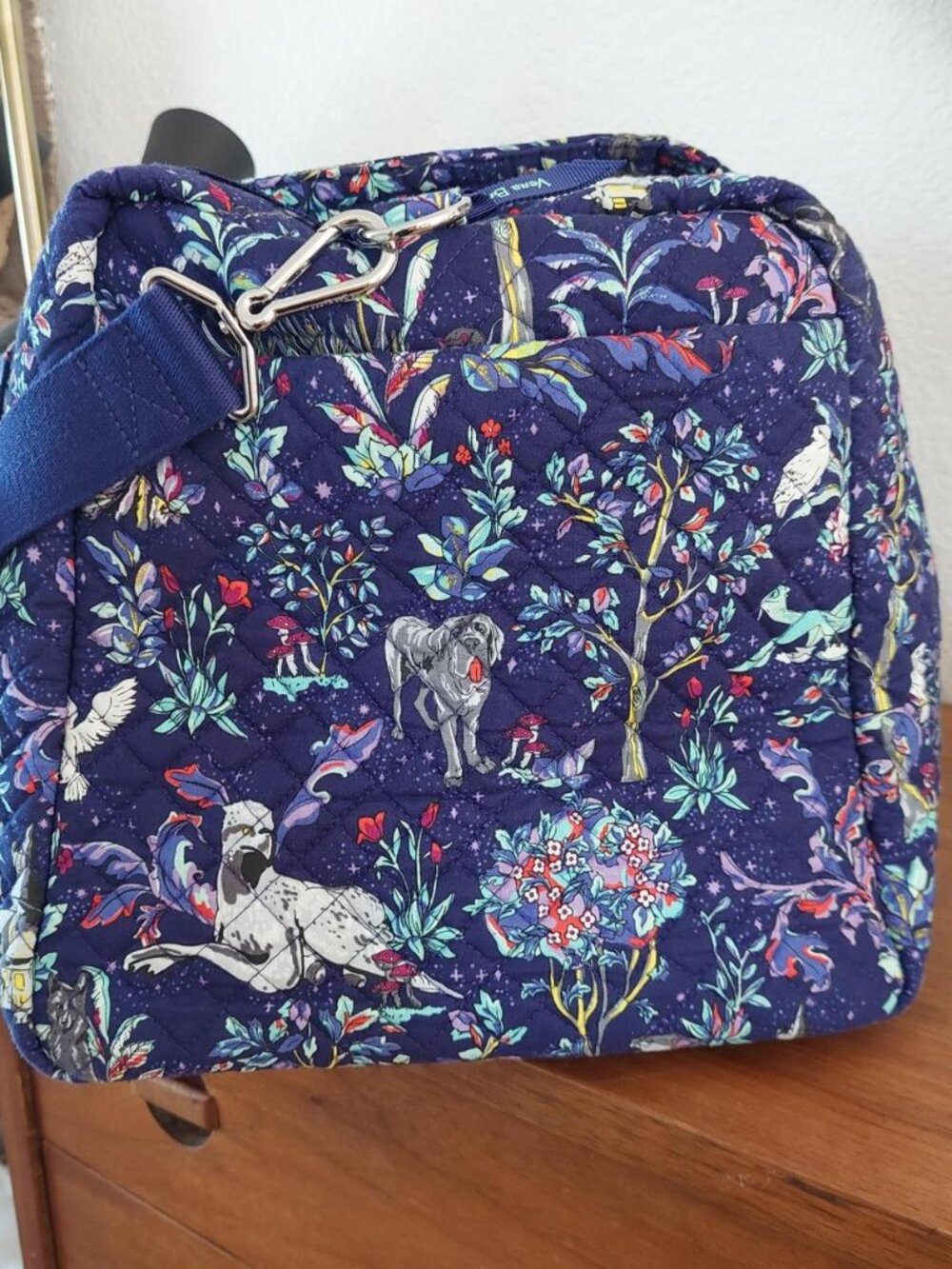 Vera Bradley Harry Potter forbidden forest Duffle Bag with white birds, trees, a - Picture 3 of 10